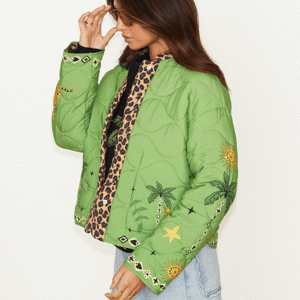 Never Fully Dressed Reversible Wild Jungle Quilted Jacket